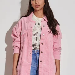 ONLY Damen NOOS Oversized Kord Shacket 4-Pockets Fransen Am Saum Rosa 9 ONLY Damen NOOS Oversized Kord Shacket 4-Pockets Fransen Am Saum Rosa -Vero Moda Verkaufsgeschäft 22020583 3