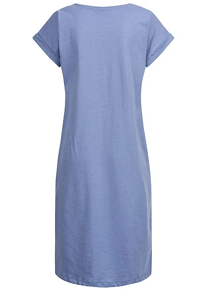 VILA Damen NOOS Midi Kleid Kurzarm Und Rundhals English Manor Blau 5 VILA Damen NOOS Midi Kleid Kurzarm Und Rundhals English Manor Blau – Bild 3
