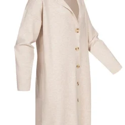 VILA Damen Longform Viskose Strickcardigan Mantel Mit Knopfleiste Natural Melange -Vero Moda Verkaufsgeschäft 22020727 1