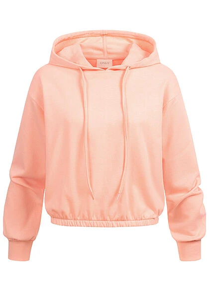 ONLY Damen Hoodie Pullover Mit Kapuze Und Tunnelzug Peach Melba Rosa 3 ONLY Damen Hoodie Pullover Mit Kapuze Und Tunnelzug Peach Melba Rosa
