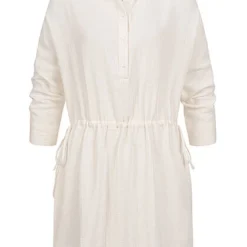 JACQUELINE DE YONG JDY By ONLY Damen 3/4 Arm Struktur Hemdkleid Tunika Mit Knopfleiste Cloud Dancer