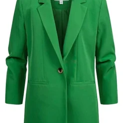 VILA Damen V-Neck Blazer Mit 2 Taschen Und Knopfverschluss Amazon Grün