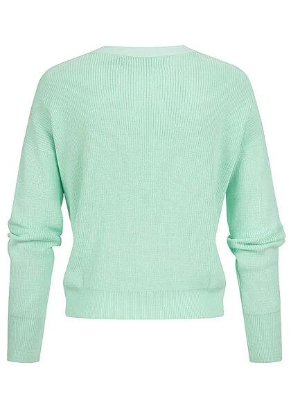 Vero Moda Damen NOOS Cardigan Mit V-Neck Und Knopfleiste Hell Grün 4 Vero Moda Damen NOOS Cardigan Mit V-Neck Und Knopfleiste Hell Grün – Bild 2