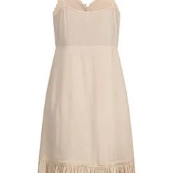 AIKI Damen V-Neck Viskose Kleid Mit 3er Knopfleiste Häkelbesatz Beige 7 AIKI Damen V-Neck Viskose Kleid Mit 3er Knopfleiste Häkelbesatz Beige -Vero Moda Verkaufsgeschäft 22030900 2