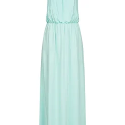 ONLY Damen Longform Viskose Kleid Mit Rundhals Hell Türkis