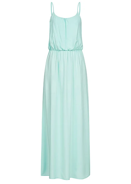 ONLY Damen Longform Viskose Kleid Mit Rundhals Hell Türkis 2 ONLY Damen Longform Viskose Kleid Mit Rundhals Hell Türkis
