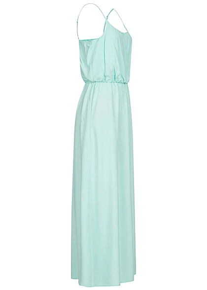 ONLY Damen Longform Viskose Kleid Mit Rundhals Hell Türkis 3 ONLY Damen Longform Viskose Kleid Mit Rundhals Hell Türkis – Bild 2
