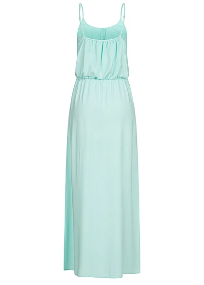 ONLY Damen Longform Viskose Kleid Mit Rundhals Hell Türkis 4 ONLY Damen Longform Viskose Kleid Mit Rundhals Hell Türkis – Bild 3