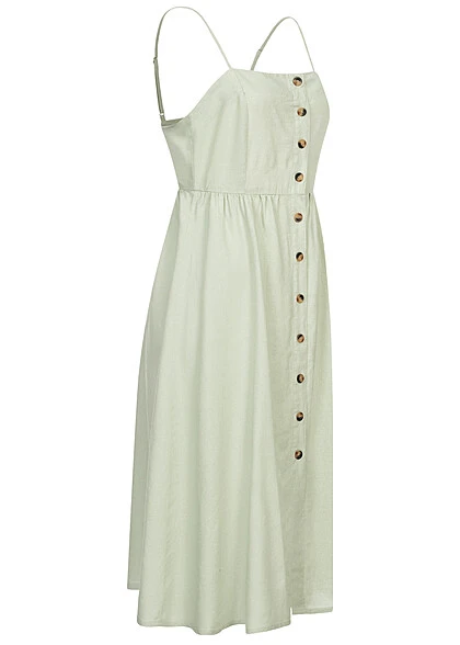 JACQUELINE DE YONG JDY By ONLY Damen Kurzes Leinen Kleid Mit Knopfleiste Desert Sage Grün 4 JACQUELINE DE YONG JDY By ONLY Damen Kurzes Leinen Kleid Mit Knopfleiste Desert Sage Grün – Bild 2