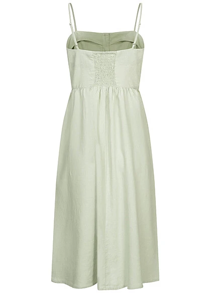 JACQUELINE DE YONG JDY By ONLY Damen Kurzes Leinen Kleid Mit Knopfleiste Desert Sage Grün 5 JACQUELINE DE YONG JDY By ONLY Damen Kurzes Leinen Kleid Mit Knopfleiste Desert Sage Grün – Bild 3