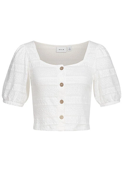 VILA Damen 1/2 Arm Leichter Struktur Cardigan Mit Knopfleiste Cloud Dancer Weiss 3 VILA Damen 1/2 Arm Leichter Struktur Cardigan Mit Knopfleiste Cloud Dancer Weiss