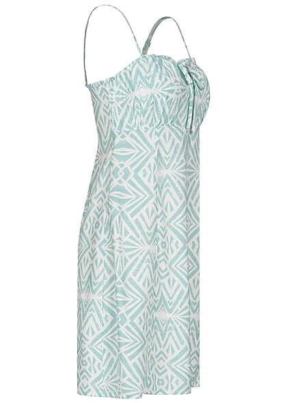 ONLY Damen Viskose Kleid Mit Bindedetail Und Rüschen Pastel Türkis 4 ONLY Damen Viskose Kleid Mit Bindedetail Und Rüschen Pastel Türkis – Bild 2