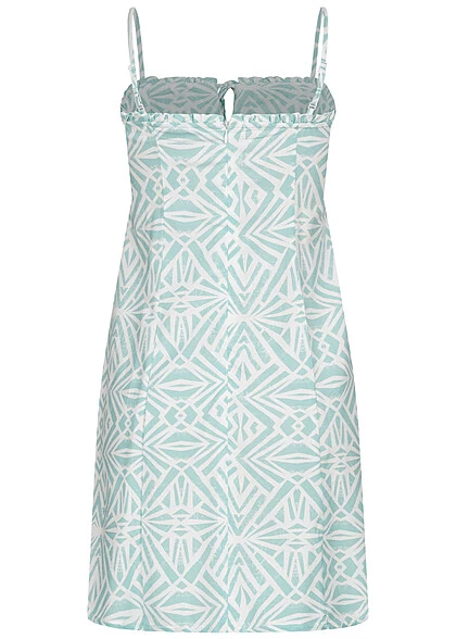 ONLY Damen Viskose Kleid Mit Bindedetail Und Rüschen Pastel Türkis 5 ONLY Damen Viskose Kleid Mit Bindedetail Und Rüschen Pastel Türkis – Bild 3