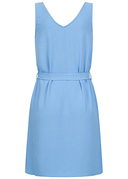 ONLY Damen Elegantes V-Neck Kleid Mit Bindegürtel Gewebt All Aboard Blau 5 ONLY Damen Elegantes V-Neck Kleid Mit Bindegürtel Gewebt All Aboard Blau – Bild 3