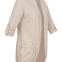 Cloud5ive Damen Turn-Up Cardigan Mit 2 Taschen Offener Schitt Beige 8 Cloud5ive Damen Turn-Up Cardigan Mit 2 Taschen Offener Schitt Beige -Vero Moda Verkaufsgeschäft 22046482 2