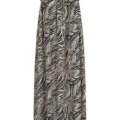 VILA Damen Midi Viskose Bandeau Trägerkleid 2-lagig Tropical Print Bich Beige