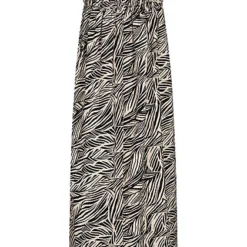 VILA Damen Midi Viskose Bandeau Trägerkleid 2-lagig Tropical Print Bich Beige -Vero Moda Verkaufsgeschäft 22050010 2
