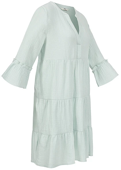 ONLY Damen 3/4 Arm V-Neck Peplum Strukturkleid Harbor Gray Grün 4 ONLY Damen 3/4 Arm V-Neck Peplum Strukturkleid Harbor Gray Grün – Bild 2