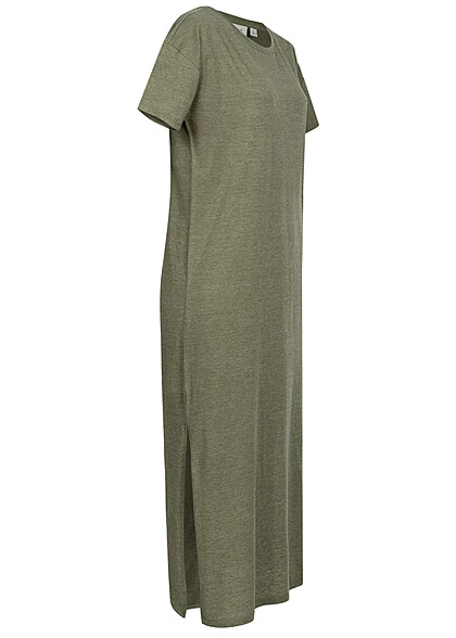 VILA Damen Midi Kurzarm Kleid Four Leaf Clover Oliv 4 VILA Damen Midi Kurzarm Kleid Four Leaf Clover Oliv – Bild 2