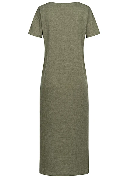 VILA Damen Midi Kurzarm Kleid Four Leaf Clover Oliv 5 VILA Damen Midi Kurzarm Kleid Four Leaf Clover Oliv – Bild 3