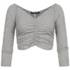 Seventyseven X Anniju Damen Ribbed Carmen Langarm V-Neck Raff-Longsleeve Grau Melange 2 Seventyseven X Anniju Damen Ribbed Carmen Langarm V-Neck Raff-Longsleeve Grau Melange -Vero Moda Verkaufsgeschäft 22057315