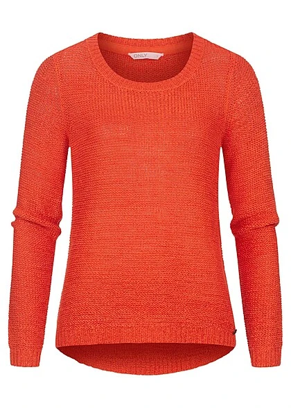 ONLY Damen NOOS Leichter Grobstrickpullover Vokuhila Clay Rot 3 ONLY Damen NOOS Leichter Grobstrickpullover Vokuhila Clay Rot