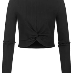 Noisy May Damen NOOS Leichter Longsleeve Pullover Mit Drehdetail Vorne Schwarz