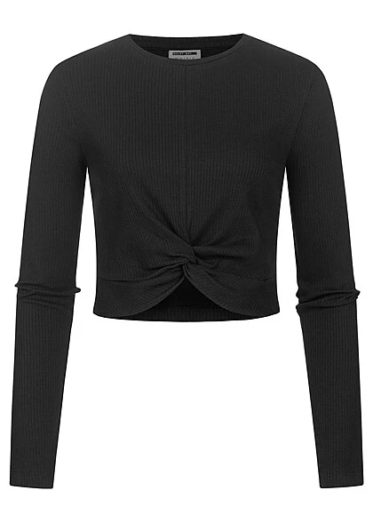 Noisy May Damen NOOS Leichter Longsleeve Pullover Mit Drehdetail Vorne Schwarz 3 Noisy May Damen NOOS Leichter Longsleeve Pullover Mit Drehdetail Vorne Schwarz