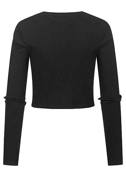 Noisy May Damen NOOS Leichter Longsleeve Pullover Mit Drehdetail Vorne Schwarz 4 Noisy May Damen NOOS Leichter Longsleeve Pullover Mit Drehdetail Vorne Schwarz – Bild 2