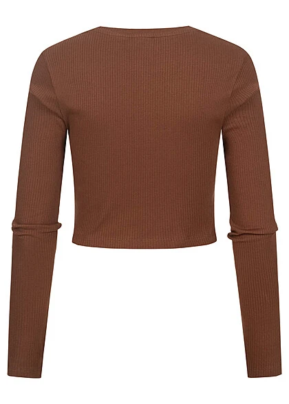 Noisy May Damen NOOS Leichter Longsleeve Pullover Mit Drehdetail Vorne Cappuccino 4 Noisy May Damen NOOS Leichter Longsleeve Pullover Mit Drehdetail Vorne Cappuccino – Bild 2