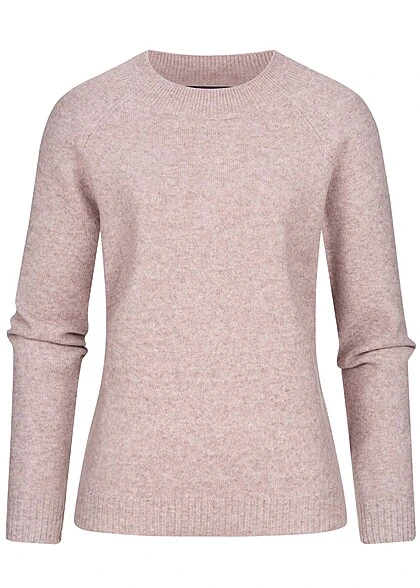Vero Moda Damen NOOS Pullover Sweater Langarm Mit Rundhals Rosa Melange 3 Vero Moda Damen NOOS Pullover Sweater Langarm Mit Rundhals Rosa Melange