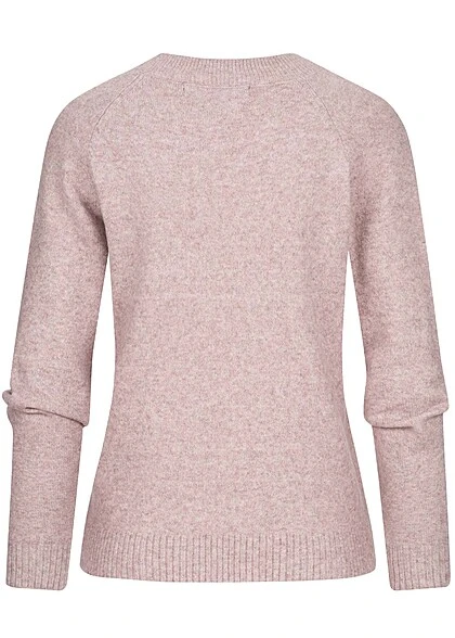 Vero Moda Damen NOOS Pullover Sweater Langarm Mit Rundhals Rosa Melange 4 Vero Moda Damen NOOS Pullover Sweater Langarm Mit Rundhals Rosa Melange – Bild 2