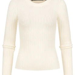 Vero Moda Damen NOOS Ribbed Sweater Pullover Mit Rundhals Strukturstoff Birch Beige