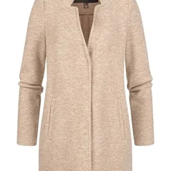 Vero Moda Damen NOOS Mantel High-Neck Jacke Mit 2-Pockets Silver Mink Braun