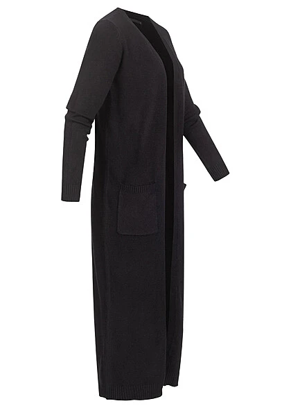 ONLY Damen NOOS Longform Strickcardigan Mit 2 Taschen Offener Schnitt Schwarz 4 ONLY Damen NOOS Longform Strickcardigan Mit 2 Taschen Offener Schnitt Schwarz – Bild 2