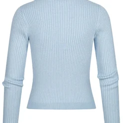 ONLY Damen V-Neck Rippstrick Polo Pullover Mit Kurzem Schnitt Cashmere Hell Blau -Vero Moda Verkaufsgeschäft 22070078 1