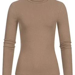 Pieces Damen NOOS Rollkragen Pullover Sweater Strukturstoff Fossil Braun