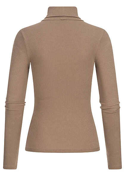 Pieces Damen NOOS Rollkragen Pullover Sweater Strukturstoff Fossil Braun 4 Pieces Damen NOOS Rollkragen Pullover Sweater Strukturstoff Fossil Braun – Bild 2