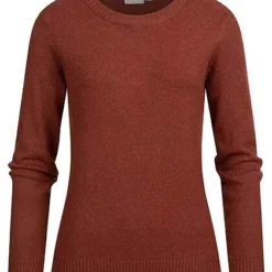 VILA Damen NOOS Weicher Strickpullover Sweater Mit Rippdetails Fired Brick Rot