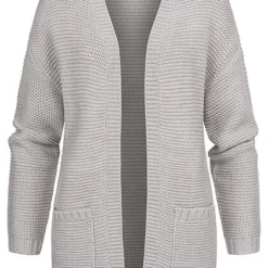 Vero Moda Damen NOOS Cardigan Offene Strickjacke Mit V-Neck Hell Grau Melange