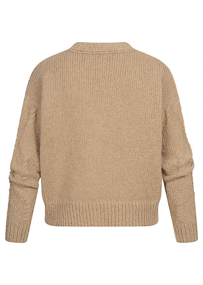 Vero Moda Damen Cardigan Mit V-Neck Und Knopfleiste Silver Mink Braun 4 Vero Moda Damen Cardigan Mit V-Neck Und Knopfleiste Silver Mink Braun – Bild 2