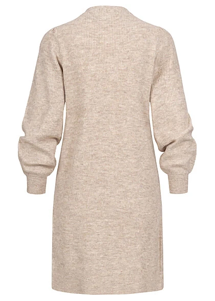 Vero Moda Damen Cardigan Mit Ballonärmeln Und V-Neck Birch Beige Melange 5 Vero Moda Damen Cardigan Mit Ballonärmeln Und V-Neck Birch Beige Melange – Bild 3