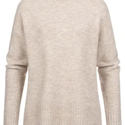Vero Moda Damen NOOS Sweater Pullover Mit Geripptem Saum Birch Beige Melange