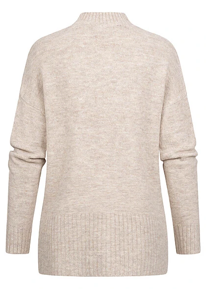 Vero Moda Damen NOOS Sweater Pullover Mit Geripptem Saum Birch Beige Melange 5 Vero Moda Damen NOOS Sweater Pullover Mit Geripptem Saum Birch Beige Melange – Bild 3