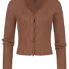 Vero Moda Damen Cardigan Strickjacke Mit Frill Details Aztec Braun 1 Vero Moda Damen Cardigan Strickjacke Mit Frill Details Aztec Braun -Vero Moda Verkaufsgeschäft 22080056