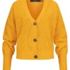 Vero Moda Damen NOOS Cardigan Mit V-Neck Und Knopfleiste Gold Gelb -Vero Moda Verkaufsgeschäft 22080060