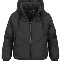 Vero Moda Damen Steppjacke Mit 2-Zip-Pockets Und Kapuze Zipper Schwarz