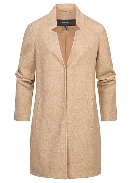 Vero Moda Damen Coatigan Lange V-Neck Blazer Jacke 2-Pockets Silver Mink Braun Melange 3 Vero Moda Damen Coatigan Lange V-Neck Blazer Jacke 2-Pockets Silver Mink Braun Melange
