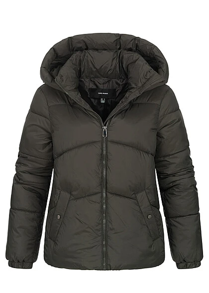 Vero Moda Damen NOOS Jacke Steppjacke M. Kapuze 2-Pockets Zipper Peat Dunkel Grün 3 Vero Moda Damen NOOS Jacke Steppjacke M. Kapuze 2-Pockets Zipper Peat Dunkel Grün