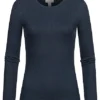 Aware By Vero Moda Damen NOOS Ribbed Longsleeve Navy Blau